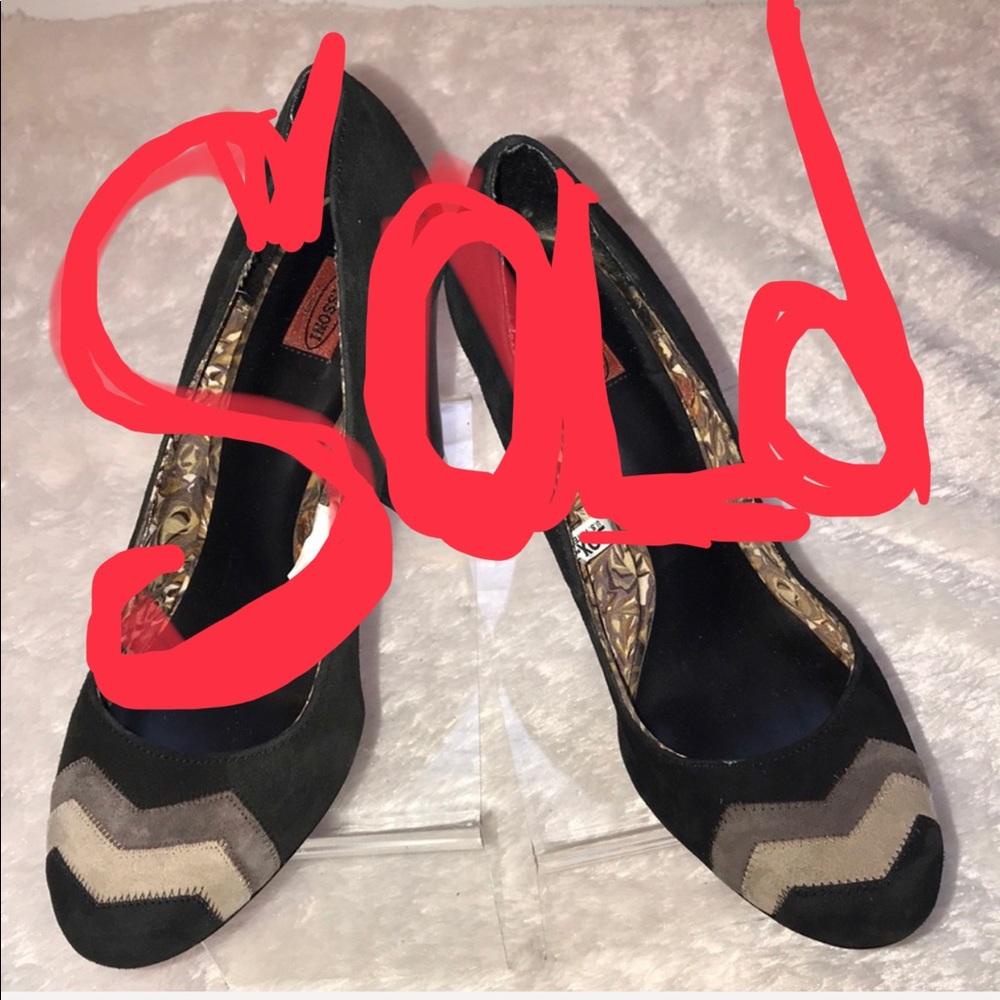MISSONI SUEDE CHEVRON BLOCK HEELS